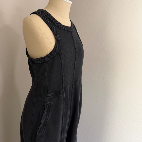 Anthropologie Daily Practice "Horizon Wide-Leg Black Knit Jumpsuit" Size Medium - Picture 8 of 13